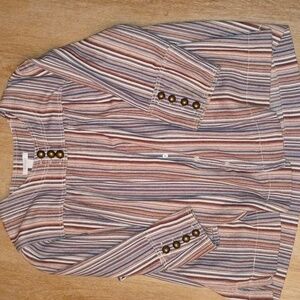 Dressbarn Woman Striped Button-Detail Top